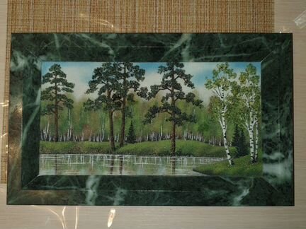 Картина из камней, малахит 28,5 на 18 см