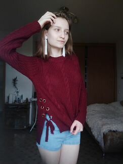 Свитер бордовый новый