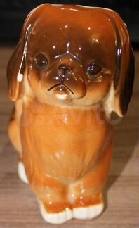Фарфоровая статуэтка собака пекинес СССР лфз
