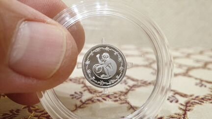 Жетон серебро 925 Обезьяна символ года