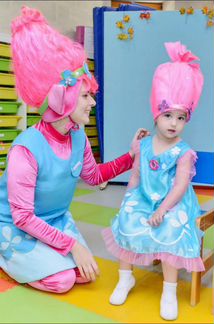 Платье Тролль Принцесса Розочка + парик