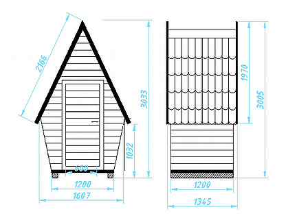 Дачный туалет теремок чертежи с размерами и деталировкой
