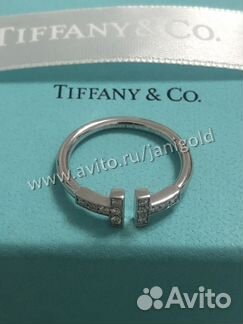 Золотое кольцо с бриллиантами Тифани