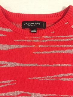 Джемпер свитер красный Зебра люрекс новый