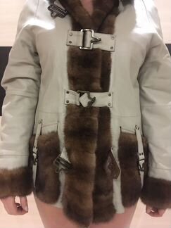 Кожная куртка утеплённая