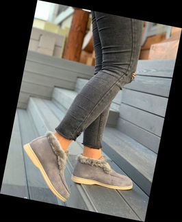 Лоферы с мехом Loro Piana