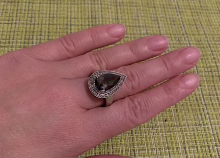 Серебряное кольцо, аметист мистик