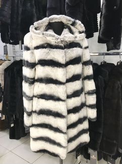 Шуба из шиншиллового кролика рекс