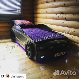 Кровать машина Мустанг+ черный