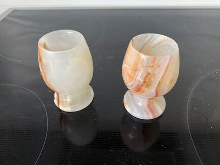 2 бокала для вина из оникса