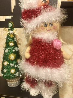 Интерьерная новогодняя кукла и елка