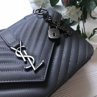 Белая сумка Yves Saint Laurent YSL Клатч Ив Сен Л
