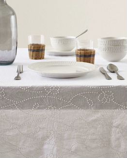 Zara Home новая большая скатерть изо льна и хлопка