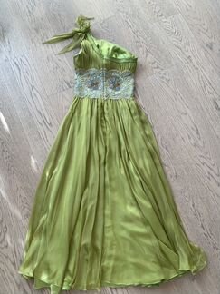 Дизайнерское платье шёлк S ручная работа