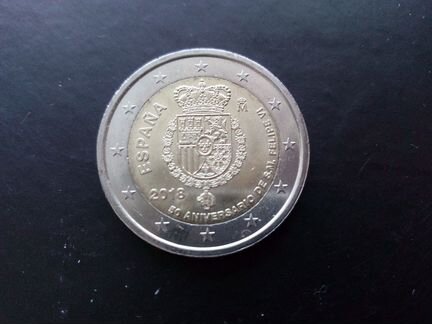 Испания 2 евро 2018 UNC Фелипе VI