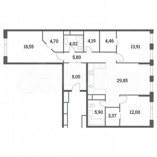 3-к квартира, 115 м², 36/41 эт.