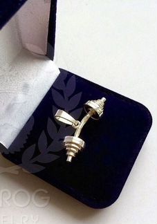 Кулон из серебра в форме штанги. новый