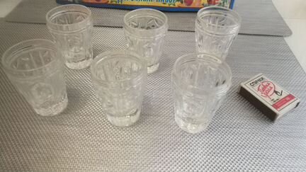 Стопки для водки хрустальные. СССР. 6 шт