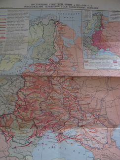 Карта наступления Советской армии в1941-44г