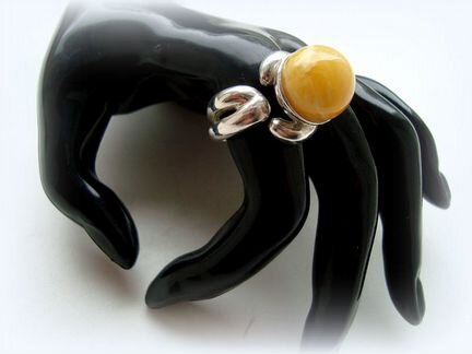 Янтарь кольцо серебро