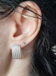 Комплект из серебра (серьги и кулон)