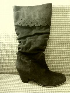 Сапоги замша, коричневые. Немецкие. Демисезонные