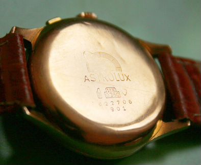 Швейцарский хронограф Astrolux 38мм золото 750 пр