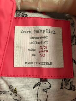 Прорезиненная куртка дождевик zara(оригинал) 2-3г