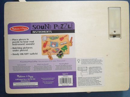 Пазлы-вкладыши музыкальные melissa&doug