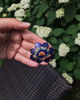 Винтажная брошь цветок Fish Crown, Англия