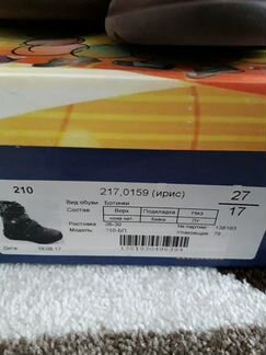 Димесезоные ботинки 27 размер