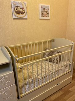 Детская кроватка трансформер с маятником