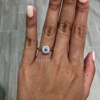 Золотое кольцо с бриллиантами 0.58 ct