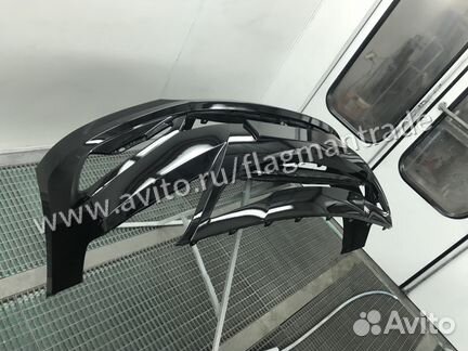 Бампер Солярис передний черный Solaris 2014-2017