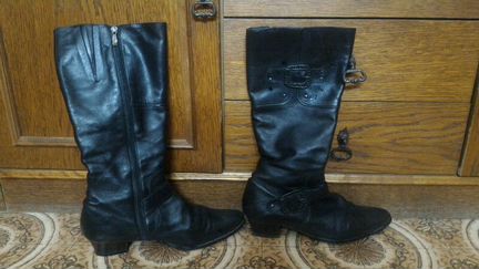 Кожаные осенние сапоги