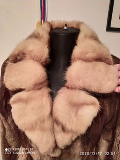 Шуба норковая с куницей