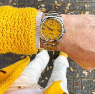 Часы rolex oyster perpetual yellow
