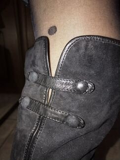 Сапоги ботфорты зимние замша