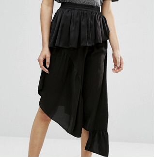 Чёрная асимметричная юбка ASOS