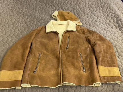 Мужская дублёнка с шапкой размер L