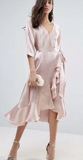 Атласное коктейльное платье ASOS