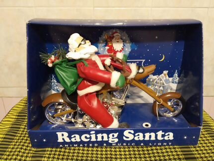 Дед Мороз на мотоцикле Санта Клаус байкер